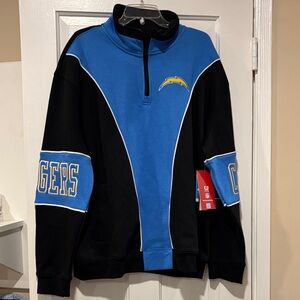 NWT LA Chargers Men's Black and Blue Qtr-Zip Pullover Sweatshirt SOFI exclusive